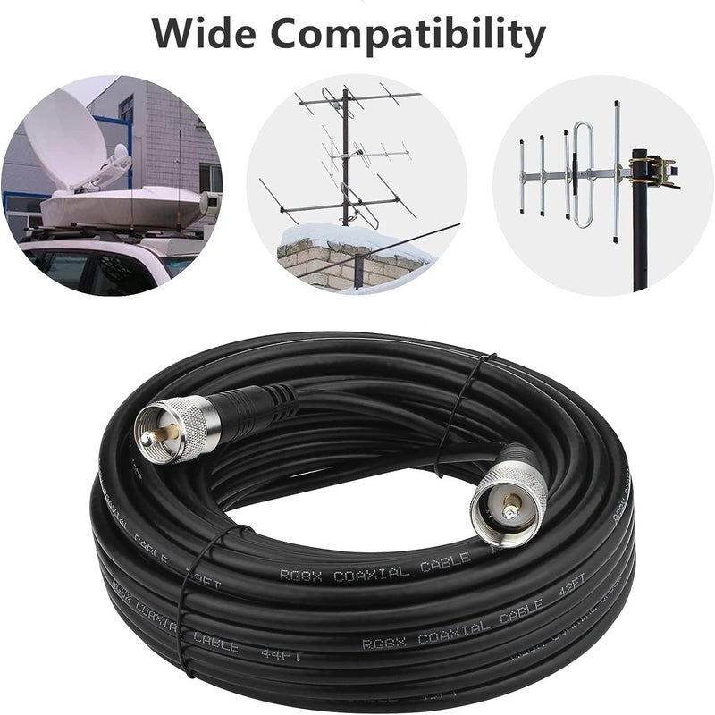 Ullnosoo RG8x Coaxial Cable, 25ft CB Radio Antenna Coax Cable UHF PL259 Male to Male Low Loss CB 50 Ohm for HAM Radio, Antenna Analyzer, Dummy Load, SWR Meter - Image 5